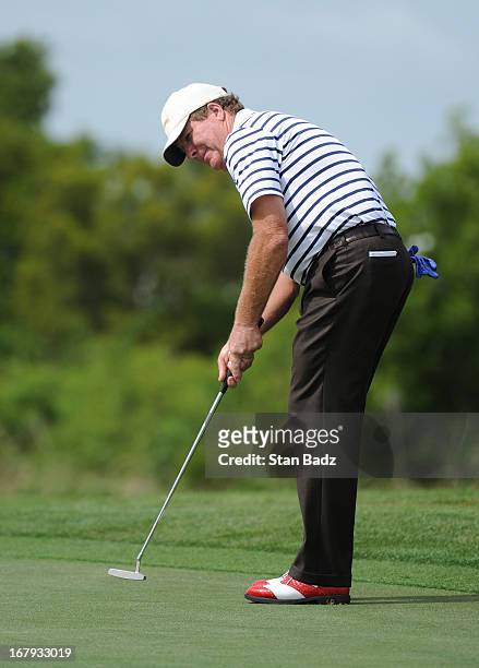 Steve Elkington plays the eighth hole during the final round of the Legends Division at the Liberty Mutual Insurance Legends of Golf at The Westin...