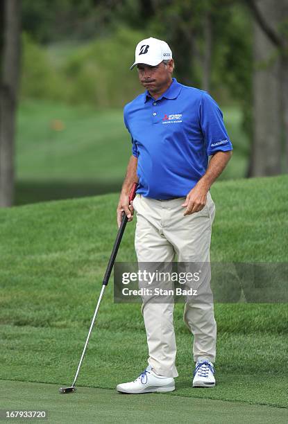 Fred Couples plays the eighth hole during the final round of the Legends Division at the Liberty Mutual Insurance Legends of Golf at The Westin...