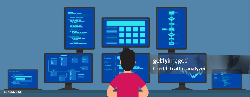 Software Developer Flat Design High-Res Vector Graphic - Getty Images