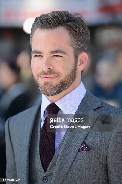 Actor Chris Pine attends the "Star Trek Into Darkness" UK Premiere at the Empire Leicester Square on May 2, 2013 in London, England.