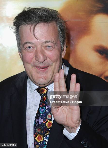 Stephen Fry attends the "Star Trek Into Darkness" UK Premiere at the Empire Leicester Square on May 2, 2013 in London, England.