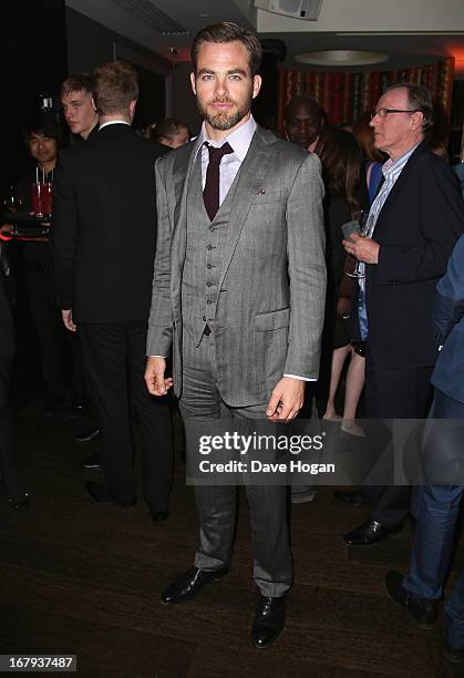 Actor Chris Pine attends the "Star Trek Into Darkness" After Party at Aqua on May 2, 2013 in London, England.