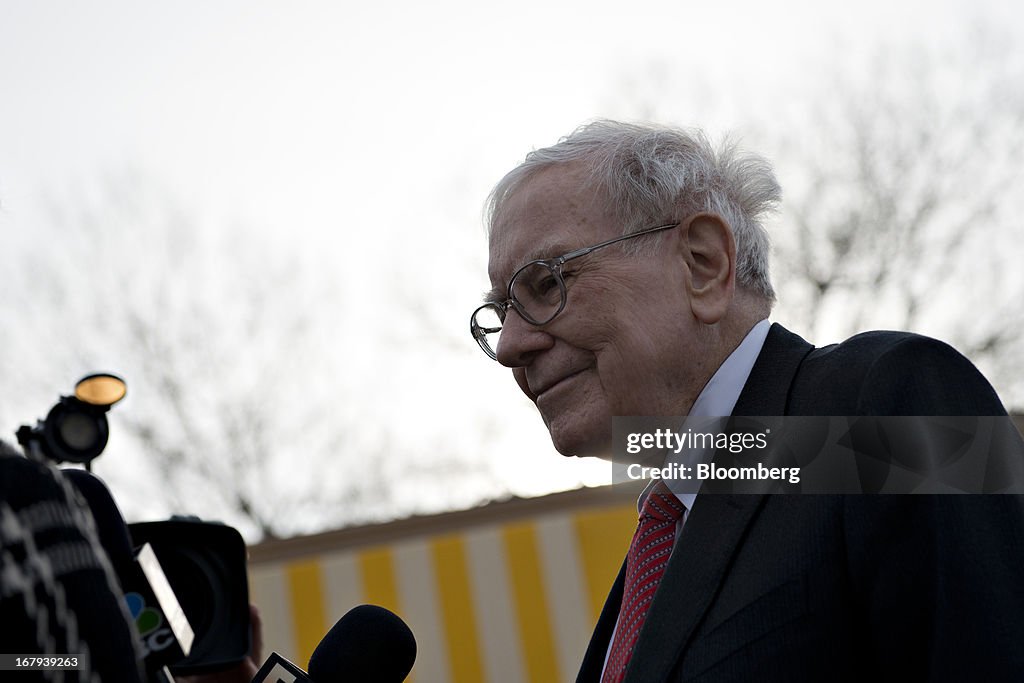 Berkshire Hathaway's Warren Buffett Speaks Outside The Bridge Center Ahead Of Company AGM