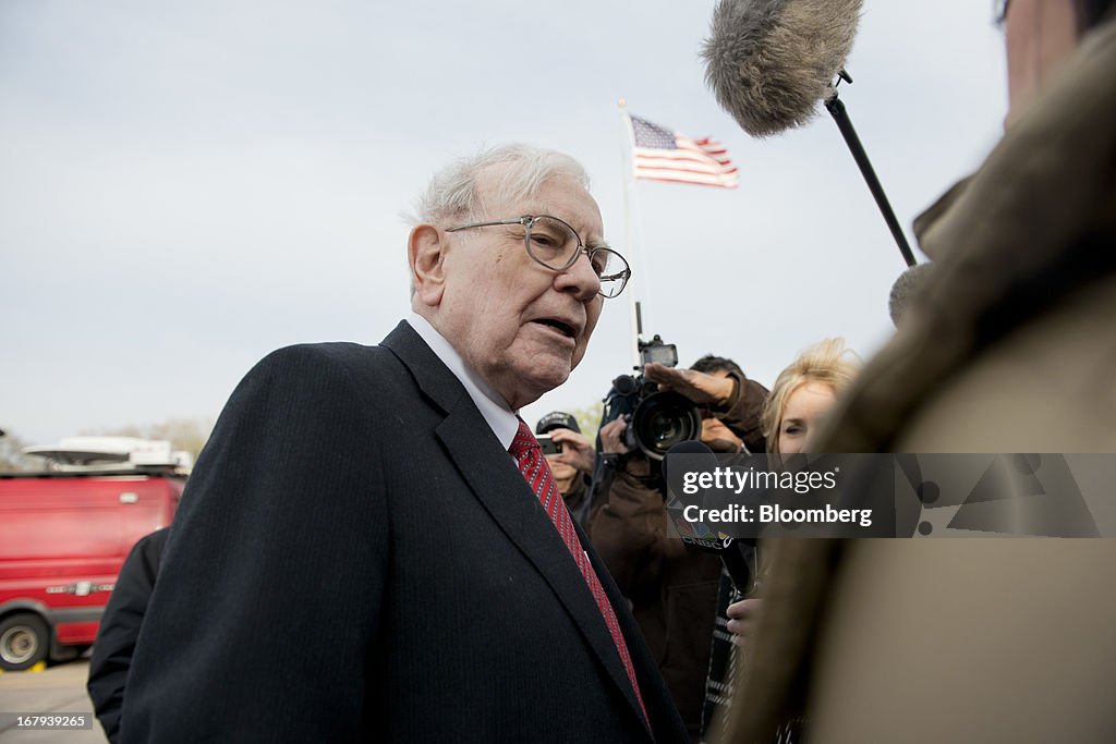 Berkshire Hathaway's Warren Buffett Speaks Outside The Bridge Center Ahead Of Company AGM