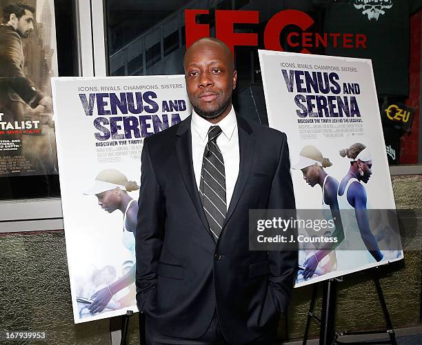 Musician Wyclef Jean attends the New York screening of "Venus and Serena" at IFC Center on May 2, 2013 in New York City.