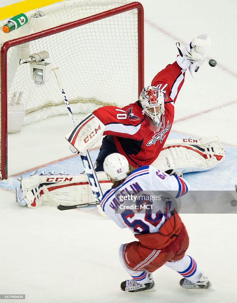 A shot by New York Rangers left wing Carl Hagelin is blocked by... News ...