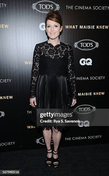 Actress Julianne Moore attends The Cinema Society with Tod's & GQ screening of Millennium Entertainment's "What Maisie Knew" at Landmark Sunshine...