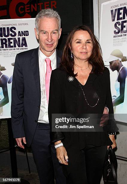 Tennis Player John McEnroe and wife singer Patty Smyth attend the "Venus And Serena" New York Screening at IFC Center on May 2, 2013 in New York City.