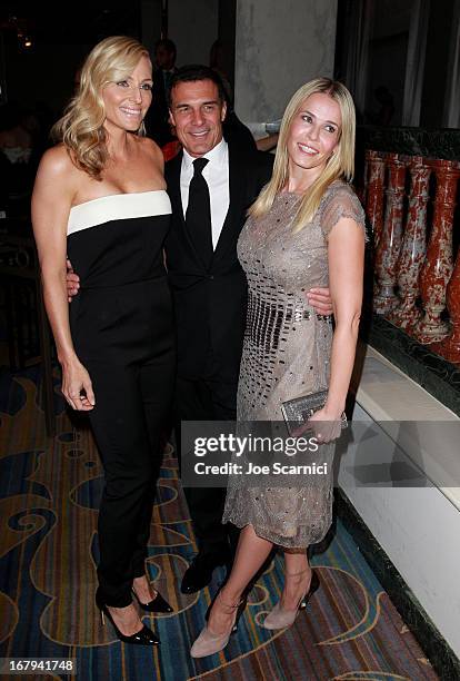 Women's Cancer Research Fund Co-Founder Jamie Tisch, Andre Balazs and host Chelsea Handler, wearing Carolina Herrera attend EIF Womens Cancer...