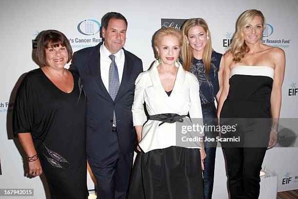 Karin Sadove, Stephen Sadove, CEO and Chairman of Saks, designer Carolina Herrera, EIF Women's Cancer Research Fund co-founder Quinn Ezralow, and EIF...