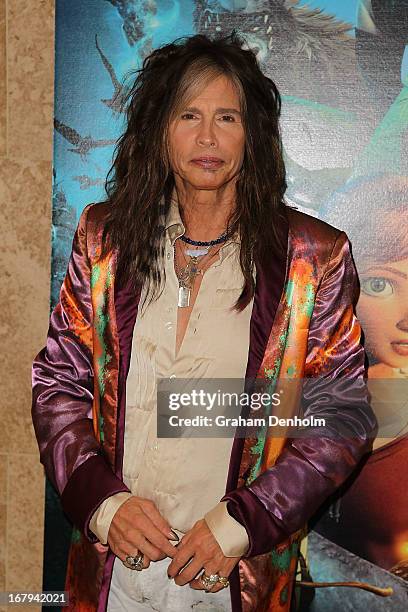 Aerosmith singer Steven Tyler poses during a photo call at Crown Towers on May 3, 2013 in Melbourne, Australia.