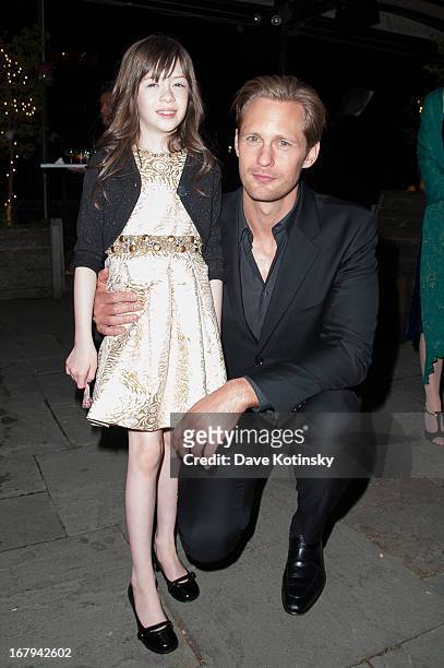 Onata Aprile and Alexander Skarsgard attend a screening hosted by The Cinema Society With Tod's & GQ of Millennium Entertainment's "What Maisie Knew"...