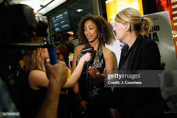 Directors Michelle Major and Maiken Baird speak to the media at the New York screening of "Venus and Serena" at IFC Center on May 2, 2013 in New York...