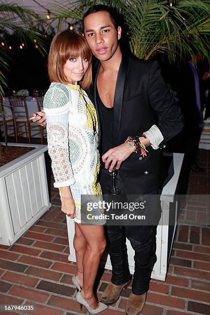 Nicole Richie and Designer Olivier Rousteing attend the Balmain LA Dinner at Chateau Marmont on May 2, 2013 in Los Angeles, California.