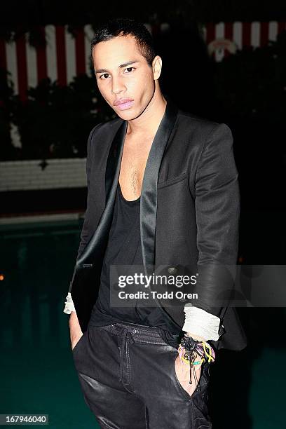Designer Olivier Rousteing attends the Balmain LA Dinner at Chateau Marmont on May 2, 2013 in Los Angeles, California.