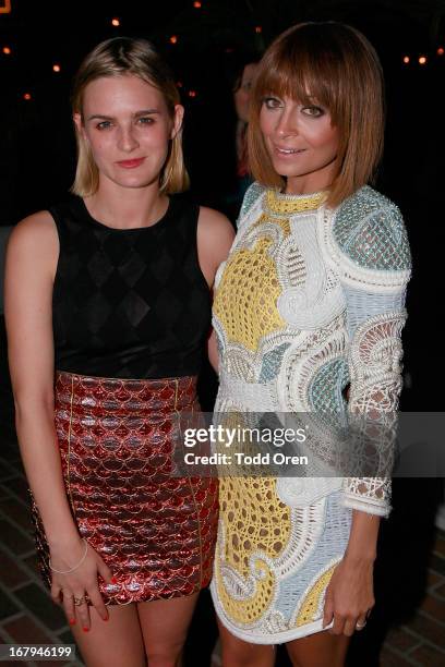 Nathalie Love and Nicole Richie pose at the Balmain LA Dinner at Chateau Marmont on May 2, 2013 in Los Angeles, California.