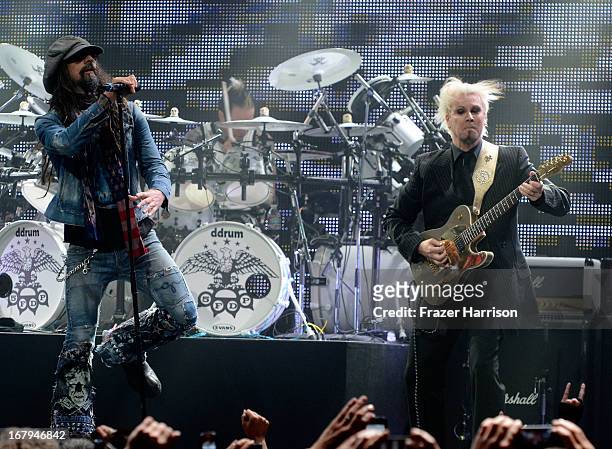 Rob Zombie and Nick 13 perform at the 5th Annual Revolver Golden Gods Award Show at Club Nokia on May 2, 2013 in Los Angeles, California.