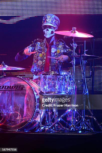 Arejay Hale of Halestorm performs at the 5th Annual Revolver Golden Gods Award Show at Club Nokia on May 2, 2013 in Los Angeles, California.