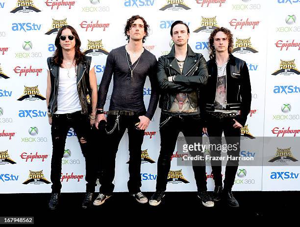 Heaven's Basement arrive at the 5th Annual Revolver Golden Gods Award Show at Club Nokia on May 2, 2013 in Los Angeles, California.