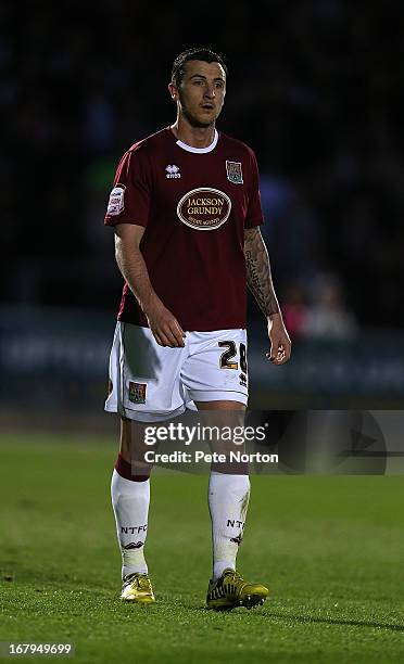 Roy O'Donovan of Northampton Town in action during the npower League Two Play Off Semi Final 1st leg match between Northampton Town and Cheltenham...