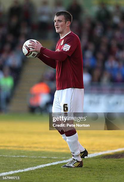 Lee Collins of Northampton Town in action during the npower League Two Play Off Semi Final 1st leg match between Northampton Town and Cheltenham Town...