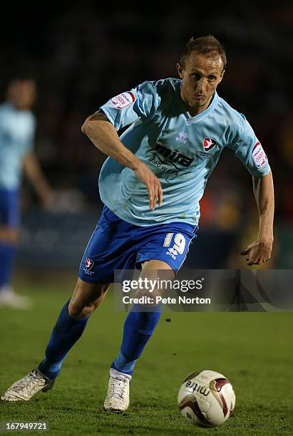 Paul Benson of Cheltenham Town in action during the npower League Two Play Off Semi Final 1st leg match between Northampton Town and Cheltenham Town...