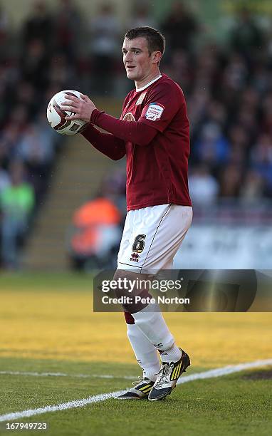 Lee Collins of Northampton Town in action during the npower League Two Play Off Semi Final 1st leg match between Northampton Town and Cheltenham Town...