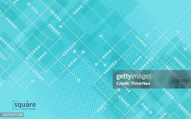 geometric background of squares - light blue tiled floor stock illustrations