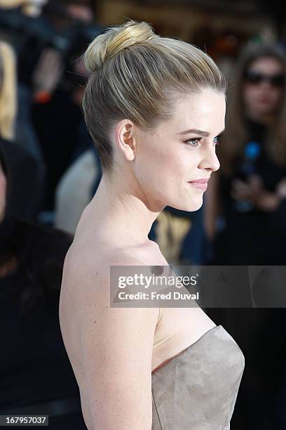 Alice Eve attends the UK Premiere of 'Star Trek Into Darkness' at The Empire Cinema on May 2, 2013 in London, England.