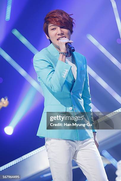 Member South Korean boy band Dickpunks performs onstage during the Mnet 'M CountDown' at CJ E&M Center on May 02, 2013 in Seoul, South Korea.