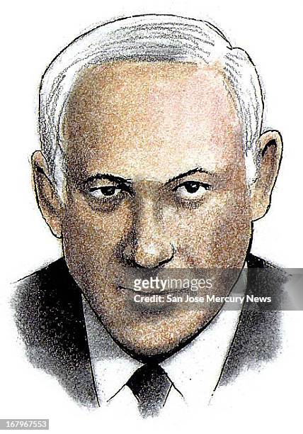 8p x 19.7p Doug Griswold color illustration of Israeli Prime Minister Benjamin Netanyahu.