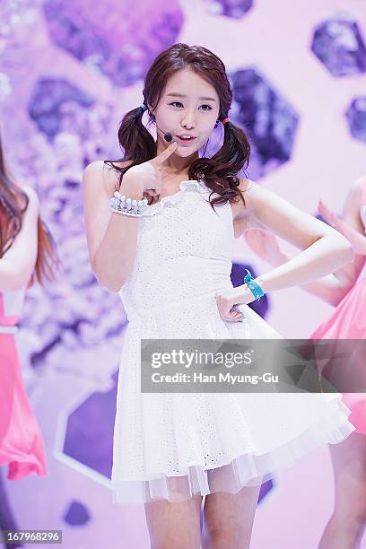 Song Ji-Eun of South Korean girl group Secret performs onstage during the Mnet 'M CountDown' at CJ E&M Center on May 02, 2013 in Seoul, South Korea.