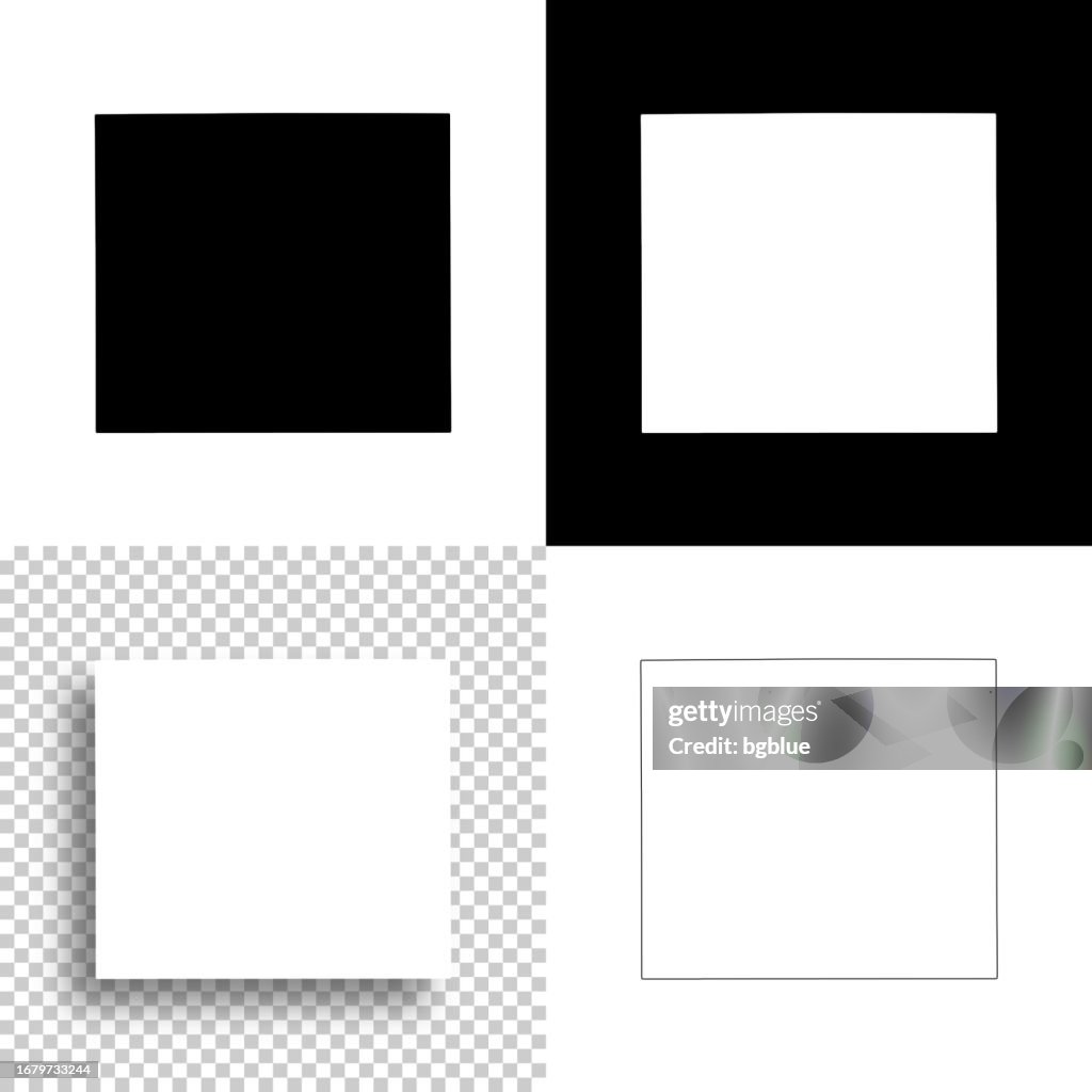 Branch County, Michigan. Maps for design. Blank, white and black backgrounds