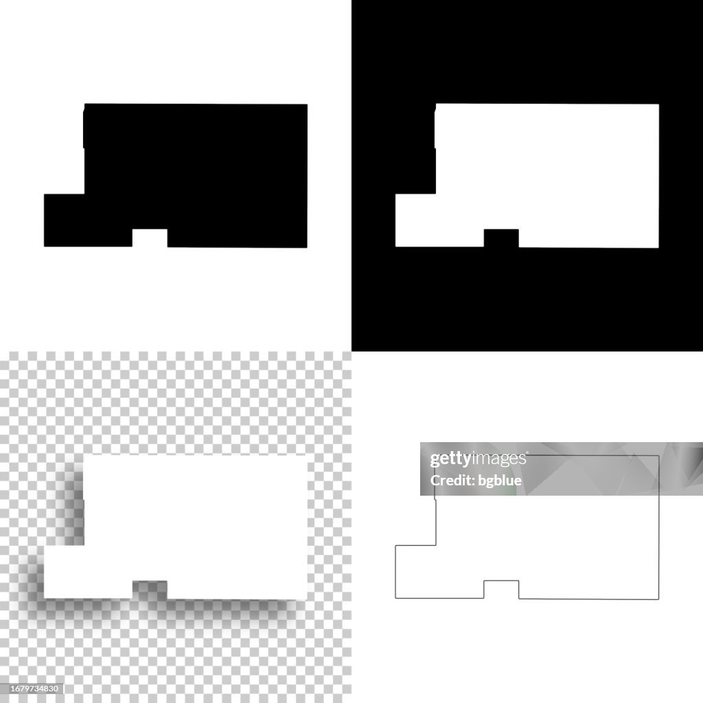 Mahoning County, Ohio. Maps for design. Blank, white and black backgrounds