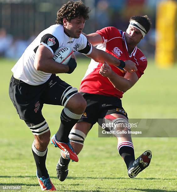 Ryan Kankowski of Sharks on the attack during the Vodacom Cup quarter final match between Sharks XV and MTN Golden Lions at Kings Park on May 03,...