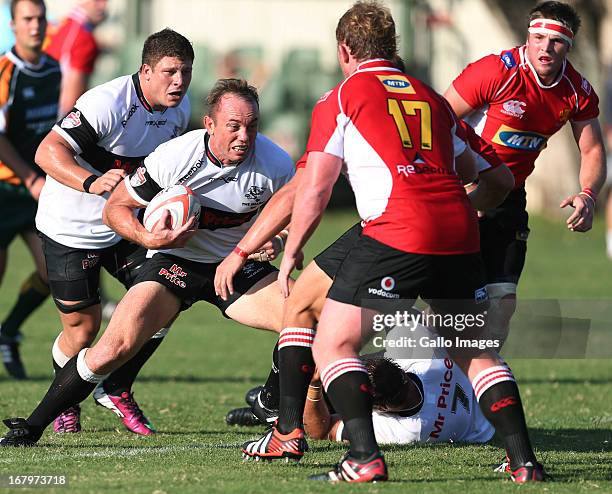 Marius Joubert of Sharks in action during the Vodacom Cup quarter final match between Sharks XV and MTN Golden Lions at Kings Park on May 03, 2013 in...