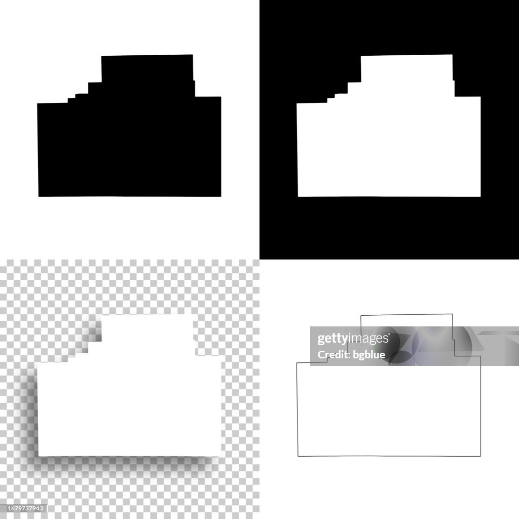 McLean County, Illinois. Maps for design. Blank, white and black backgrounds