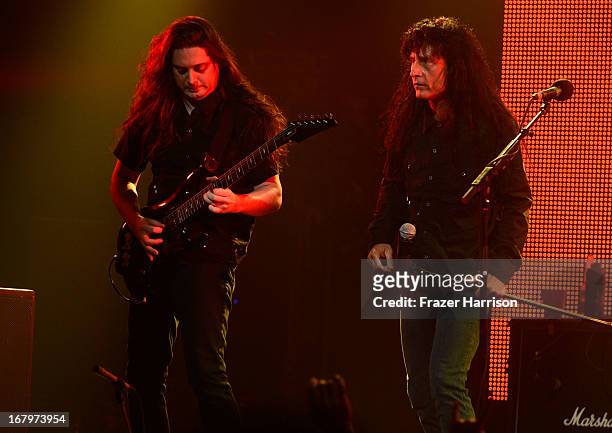 Anthrax perform at the 5th Annual Revolver Golden Gods Award Show at Club Nokia on May 2, 2013 in Los Angeles, California.