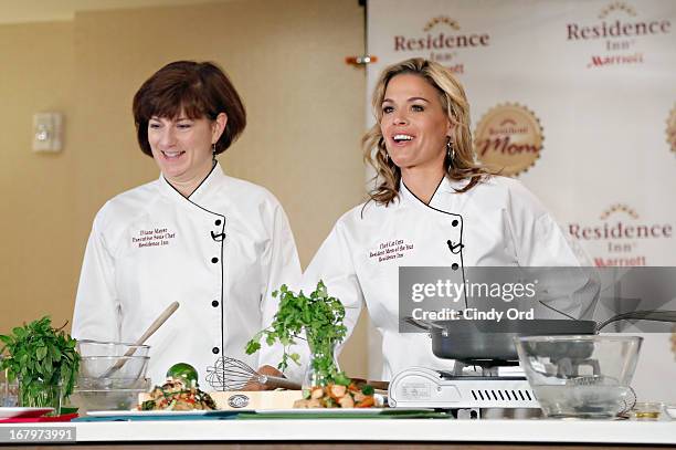 Award recipient, chef and lifestyle entrepreneur Cat Cora conducts a cooking demonstration with Residence Inn by Marriott VP and Global Brand...