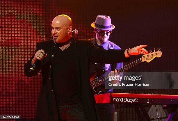 LDavid Draiman performs at the 5th Annual Revolver Golden Gods Award Show at Club Nokia on May 2, 2013 in Los Angeles, California.