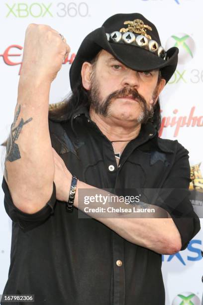 Musician Lemmy Kilmister of Motorhead arrives at the 5th Annual Revolver Golden Gods awards show at Club Nokia on May 2, 2013 in Los Angeles,...