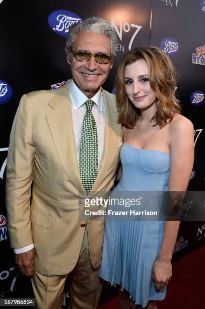 Actor Michael Nouri and Laura Carmichael attend the Boots Not Men Launch at Britweek 2013 at The Fairmont Miramar Hotel on May 3, 2013 in Santa...