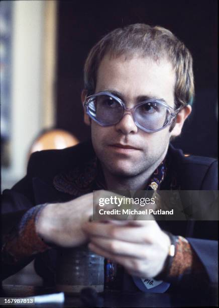 English singer-songwriter and pianist Elton John, London, 1973.