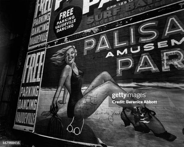 Billboard for the Palisades Amusement Park in New Jersey, USA, 1935.