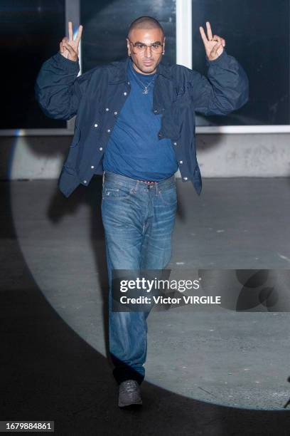 Fashion designer Raul Lopez walks the runway during the Luar Ready to Wear Spring/Summer 2024 fashion show as part of the New York Fashion Week on...