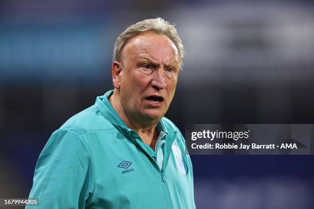 Neil Warnock the head coach / manager of Huddersfield Town during the Sky Bet Championship match between Huddersfield Town and Stoke City at John...