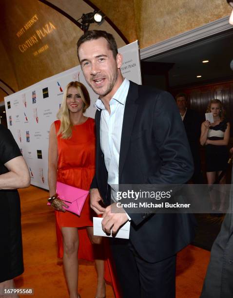 Katy O'Grady and actor Barry Sloane attends the 20th Annual Race To Erase MS Gala "Love To Erase MS" at the Hyatt Regency Century Plaza on May 3,...