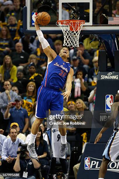 Blake Griffin of the Los Angeles Clippers dunks against the Memphis Grizzlies during Game Six of the Western Conference Quarterfinals of the 2013 NBA...