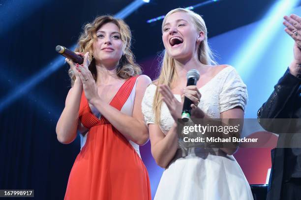 Actresses Aly and AJ Michalka attend the 20th Annual Race To Erase MS Gala "Love To Erase MS" at the Hyatt Regency Century Plaza on May 3, 2013 in...