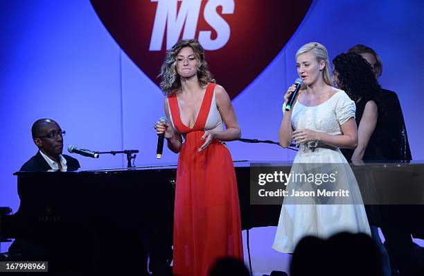 Actresses Aly and AJ Michalka attend the 20th Annual Race To Erase MS Gala "Love To Erase MS" at the Hyatt Regency Century Plaza on May 3, 2013 in...